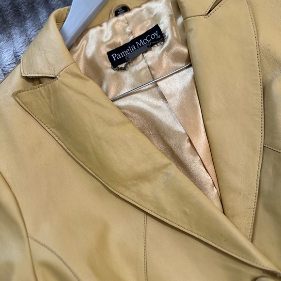 Yellow/Gold Leather Blazer - Picture 5 of 5